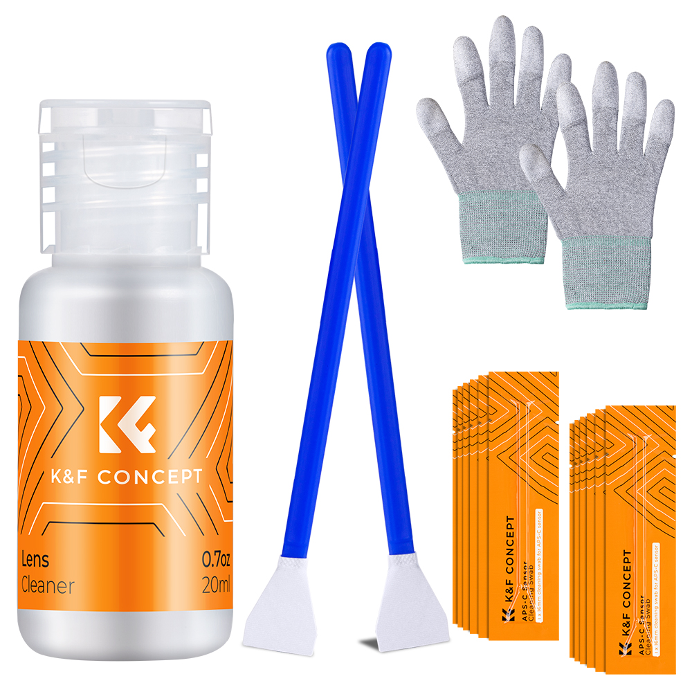 K&F Concept set za čišćenje APS-C senzora (16 štapica, tečnost, rukavice) SKU.1598 - 1